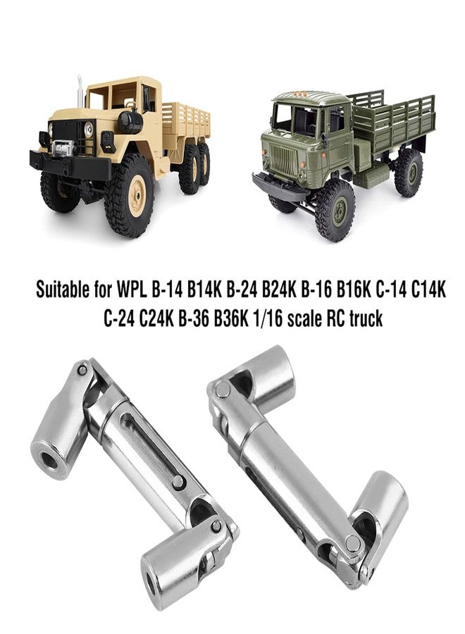 Kodrily RC Crawler Drive Shaft for RC, Upgrade Accessories Metal Drive Shafts Set, 2Pcs Silver 1/16 Car Driveshaft Compatible with WPL 1/16 Scale Rc Military Truck, 2.36 x 0.31inch - Image 2